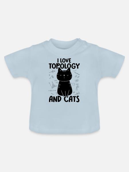 Ich Liebe Katzen - Topologie - Baby Bio-T-Shirt mit Rundhals - Hellblau