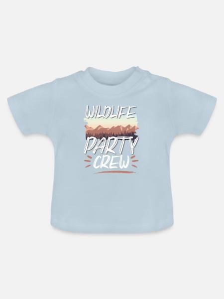 Wildlife Party Crew - Baby Bio-T-Shirt mit Rundhals - Hellblau
