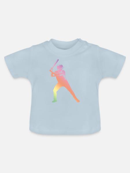 baseball silhouette - Baby Bio-T-Shirt mit Rundhals - Hellblau