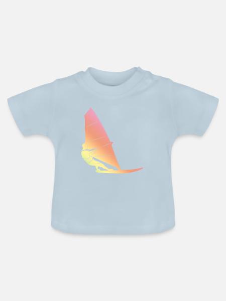 Windsurfen Silhouette - Baby Bio-T-Shirt mit Rundhals - Hellblau