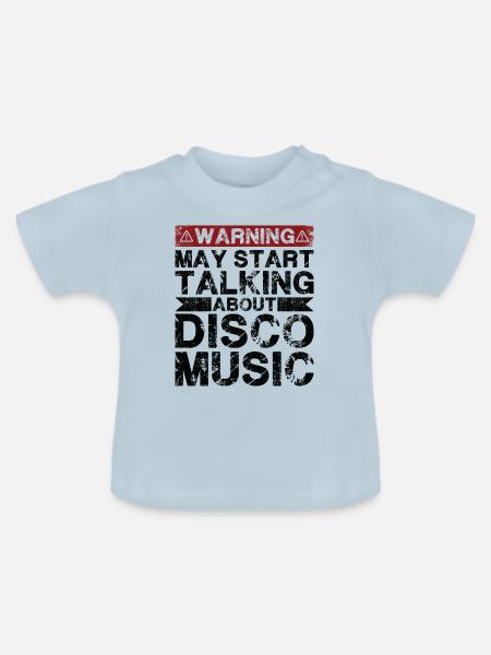 Über Disco -Musik Sprechen - Baby Bio-T-Shirt mit Rundhals - Hellblau
