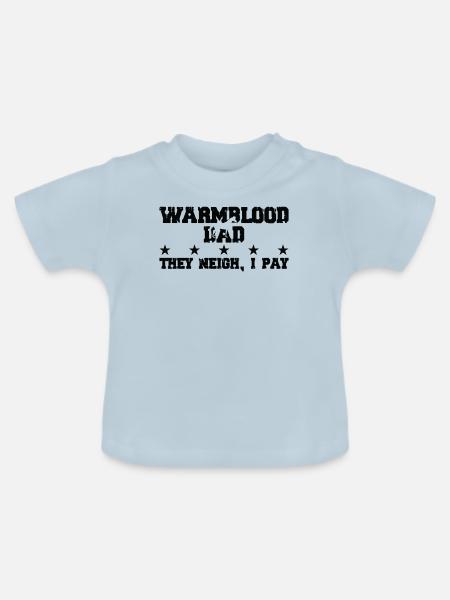 Pferdes Vater - Warmblut - Baby Bio-T-Shirt mit Rundhals - Hellblau