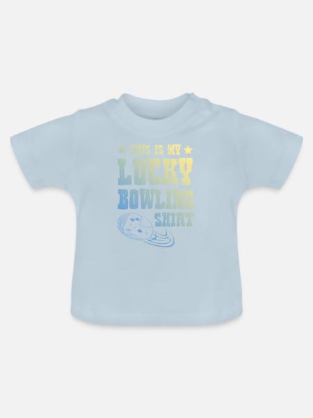 Bowling Shirt - Baby Bio-T-Shirt mit Rundhals - Hellblau