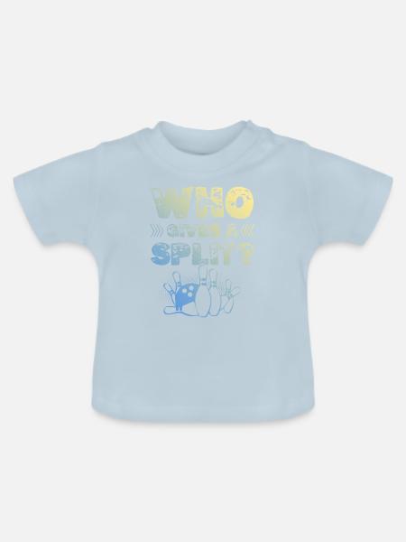 Bowling Split - Baby Bio-T-Shirt mit Rundhals - Hellblau