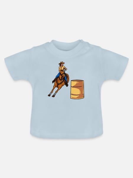 Fassrennen Pferderennen - Baby Bio-T-Shirt mit Rundhals - Hellblau