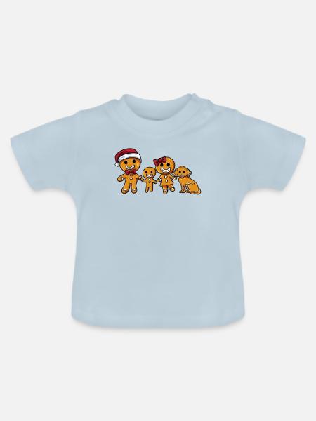 Lebkuchen Familie - Baby Bio-T-Shirt mit Rundhals - Hellblau
