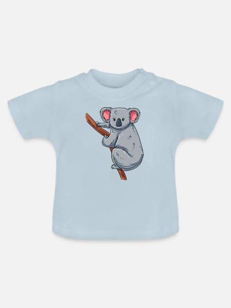 Kletternder Koala - Baby Bio-T-Shirt mit Rundhals - Hellblau