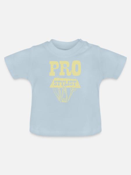 pro stylist spruch - Baby Bio-T-Shirt mit Rundhals - Hellblau