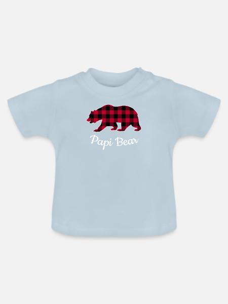 Papi Bear - Baby Bio-T-Shirt mit Rundhals - Hellblau