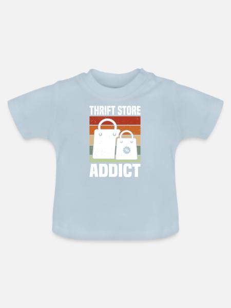 Secondhandladen Secondhand Öko Hipster Gebraucht - Baby Bio-T-Shirt mit Rundhals - Hellblau