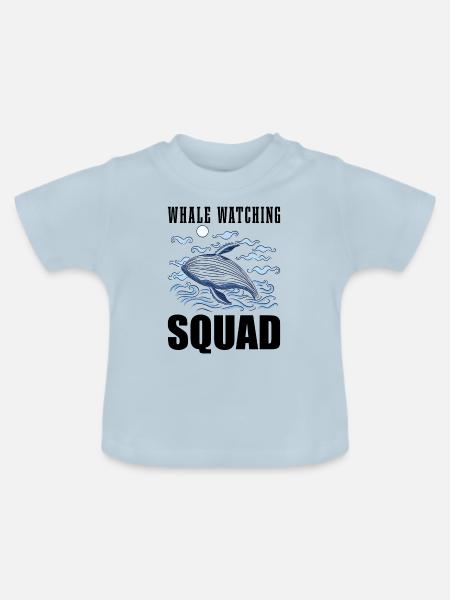 Walbeobachter Spruch Wal Fans Buckelwale - Baby Bio-T-Shirt mit Rundhals - Hellblau