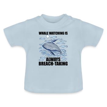 Walbeobachter Spruch Wal Fans Buckelwale - Baby Bio-T-Shirt mit Rundhals - Hellblau - Vorne