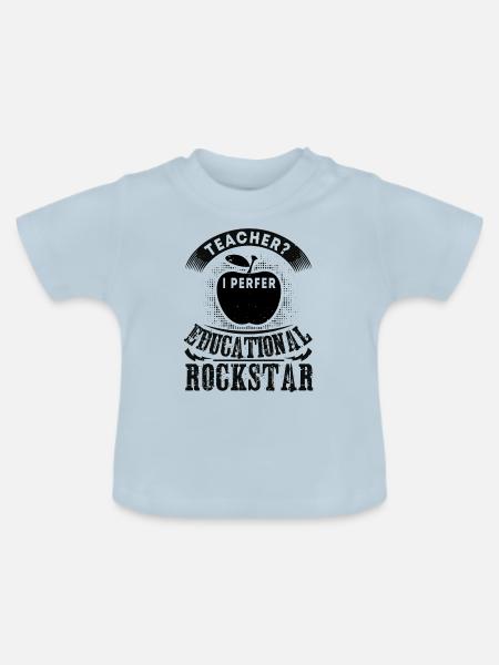 LEHRER I PERFER PÄDAGOGISCH - Baby Bio-T-Shirt mit Rundhals - Hellblau