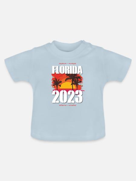 Florida 2023 - Baby Bio-T-Shirt mit Rundhals - Hellblau
