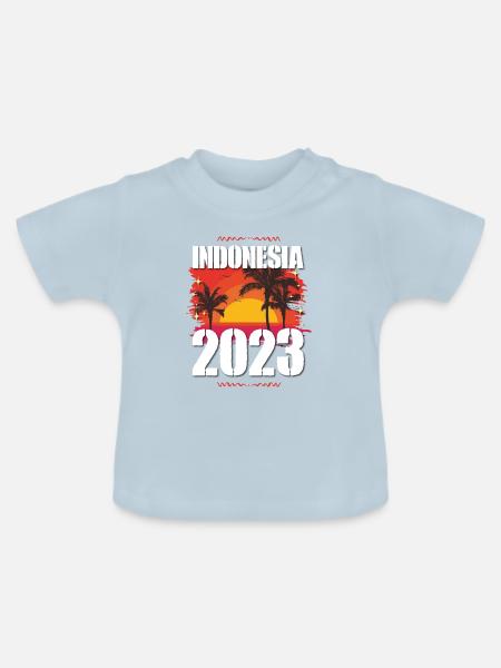 Indonesia 2023 - Baby Bio-T-Shirt mit Rundhals - Hellblau