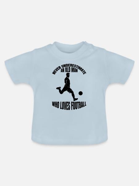 Fußballspieler Fußballmannschaft Fußballdesign - Baby Bio-T-Shirt mit Rundhals - Hellblau