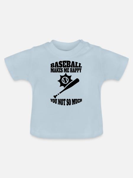 Baseball Baseballspieler Baseballteam Baseballer - Baby Bio-T-Shirt mit Rundhals - Hellblau