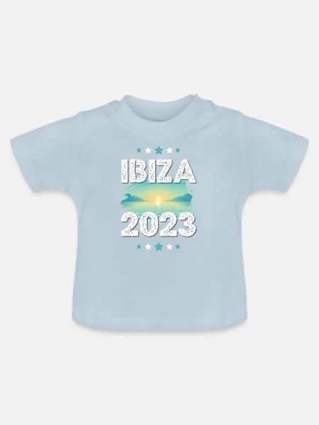 Ibiza 2023 - Baby Bio-T-Shirt mit Rundhals - Hellblau