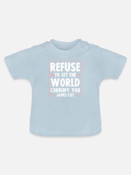 bibel verse - Baby Bio-T-Shirt mit Rundhals - Hellblau