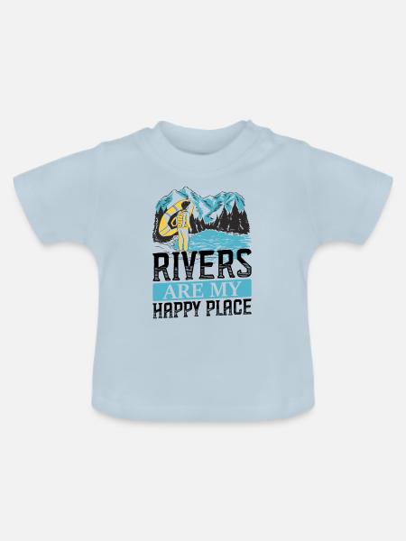 Fluss Rafting - Baby Bio-T-Shirt mit Rundhals - Hellblau
