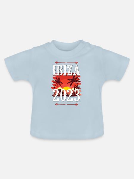 Ibiza 2023 - Baby Bio-T-Shirt mit Rundhals - Hellblau