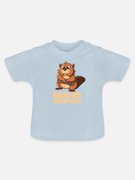 Beaver Whisperer - Baby Bio-T-Shirt mit Rundhals - Hellblau