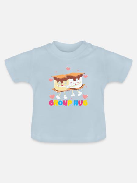 Group Hug - Baby Bio-T-Shirt mit Rundhals - Hellblau
