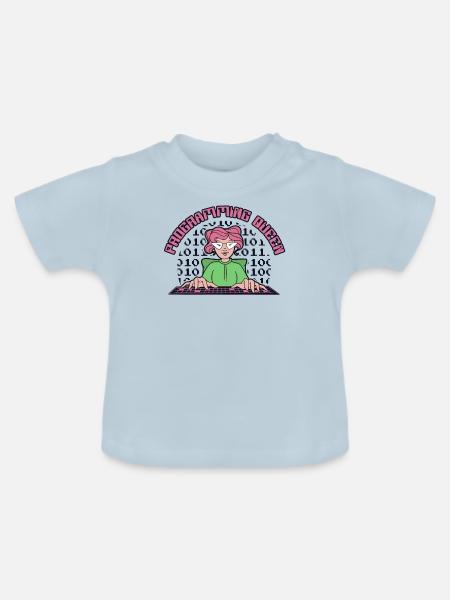 Programming Queen Softwareentwickler Developer - Baby Bio-T-Shirt mit Rundhals - Hellblau