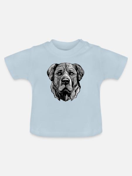 Kangal Hund Portrait - Baby Bio-T-Shirt mit Rundhals - Hellblau