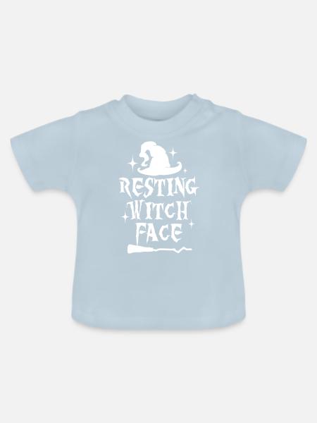 Resting Witch Face - Baby Bio-T-Shirt mit Rundhals - Hellblau