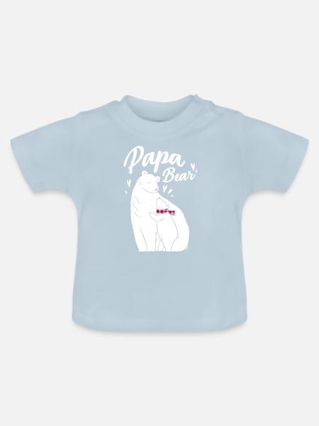 Papa Bear - Baby Bio-T-Shirt mit Rundhals - Hellblau