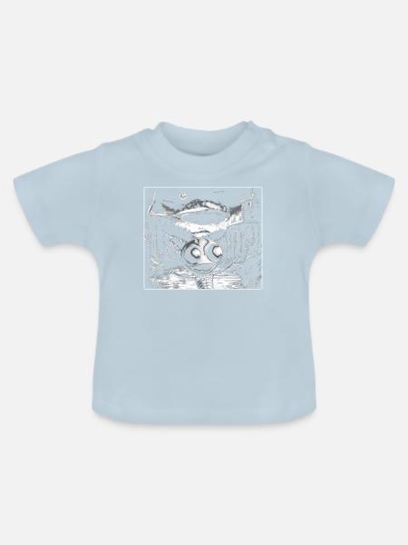 Retro Alien UFO Selfie - Baby Bio-T-Shirt mit Rundhals - Hellblau