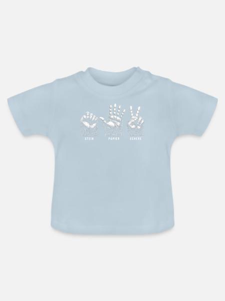Stein Papier Schere - Baby Bio-T-Shirt mit Rundhals - Hellblau