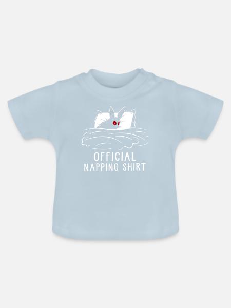 Official Napping Shirt - Baby Bio-T-Shirt mit Rundhals - Hellblau