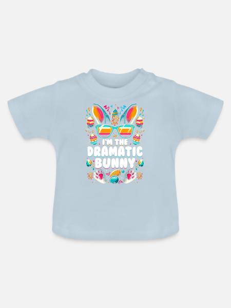I'm The Dramatic Bunny - Baby Bio-T-Shirt mit Rundhals - Hellblau