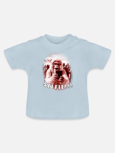 Yeti Selfie - Baby Bio-T-Shirt mit Rundhals - Hellblau