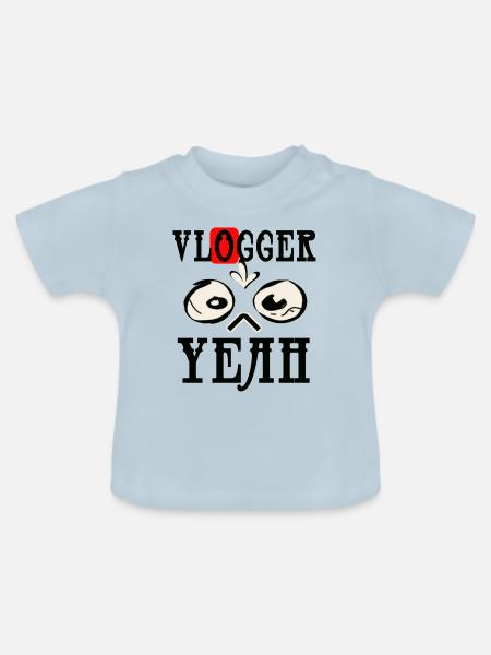 Vlogger Spass - Baby Bio-T-Shirt mit Rundhals - Hellblau