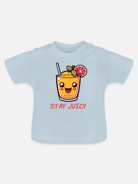 Fruchtiger Saft: bleib saftig - Baby Bio-T-Shirt mit Rundhals - Hellblau