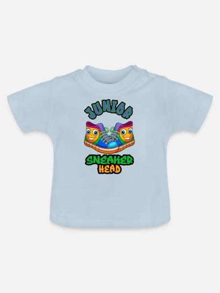 Junior Sneaker Kopf - Baby Bio-T-Shirt mit Rundhals - Hellblau