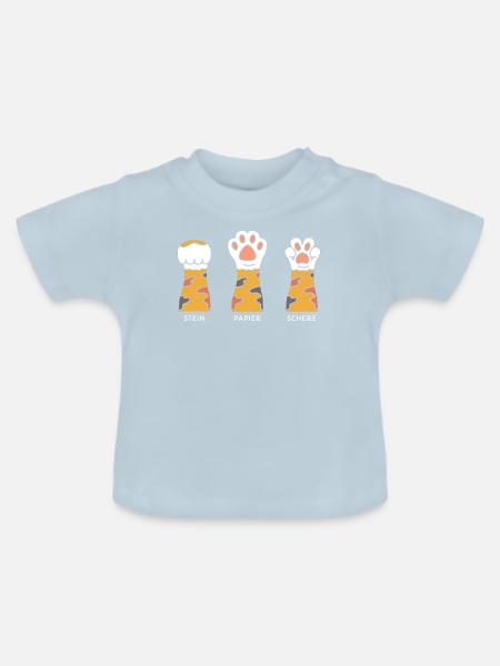 Stein Papier Schere - Baby Bio-T-Shirt mit Rundhals - Hellblau