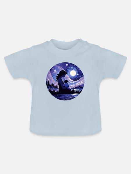 Stillen Bewusstsein Sternenhemd - Baby Bio-T-Shirt mit Rundhals - Hellblau
