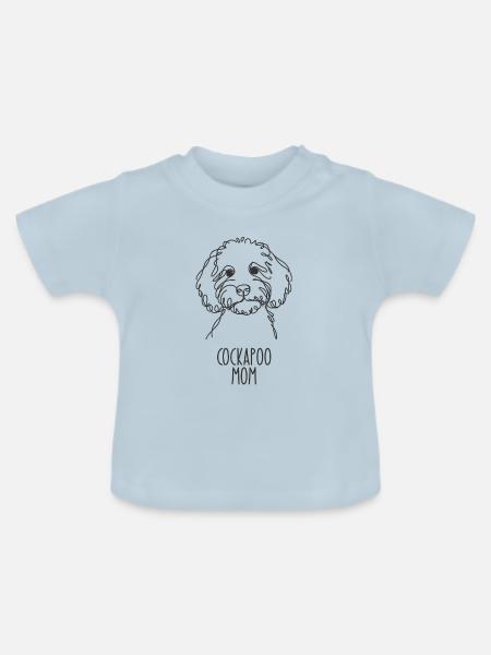 Line Art Mom - Cockapoo - Baby Bio-T-Shirt mit Rundhals - Hellblau