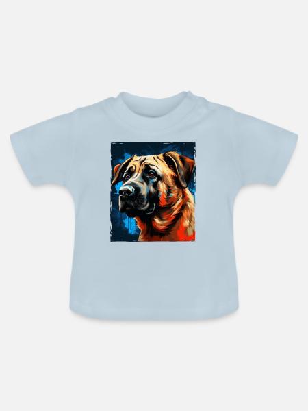 Kangal Hund Portrait - Baby Bio-T-Shirt mit Rundhals - Hellblau