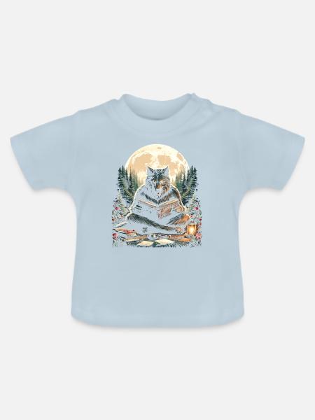 Werewolf Geschichtenerzähler - Baby Bio-T-Shirt mit Rundhals - Hellblau