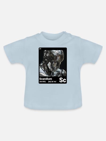 AI am Scandium (bk) - Baby Bio-T-Shirt mit Rundhals - Hellblau