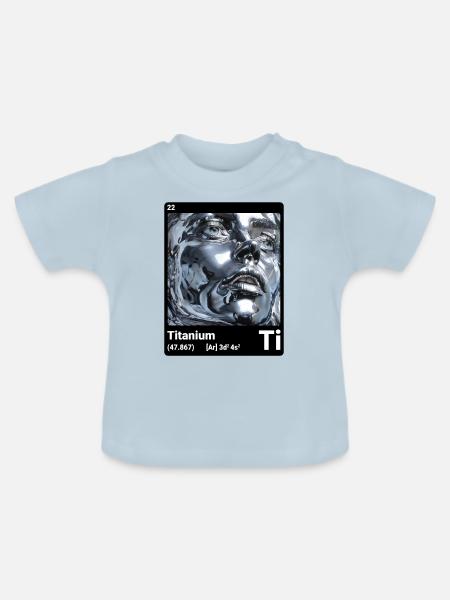 AI am Titanium (bk) - Baby Bio-T-Shirt mit Rundhals - Hellblau