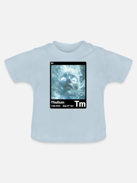 AI am Thulium (bk) - Baby Bio-T-Shirt mit Rundhals - Hellblau