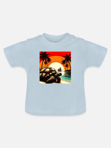 Galapagos Tortoise - Baby Bio-T-Shirt mit Rundhals - Hellblau