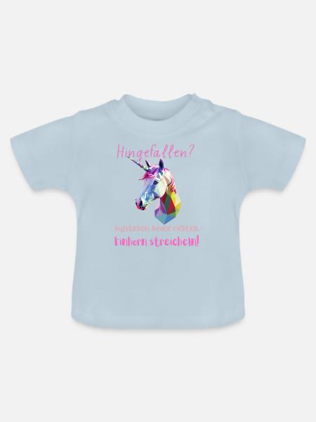 Einhorn-Grafik - Baby Bio-T-Shirt mit Rundhals - Hellblau
