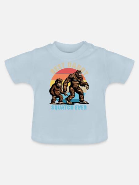 Best Daddy Squatch Ever - Baby Bio-T-Shirt mit Rundhals - Hellblau
